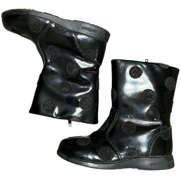 Pediped Girl’s Leather Upper Polka Dot Boots Eur 26 US Size 9-9.5 - Picture 2 of 12